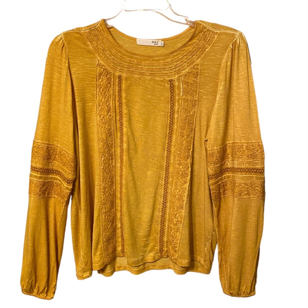 Max Jeans long sleeve mustard blouse